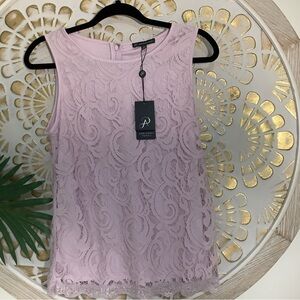 Adrianna Papell Light Pink Lace Blouse